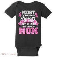 I Wear Pink For My Mom My Hero-Breast Cancer Awareness Baby Bodysuit thumb 0