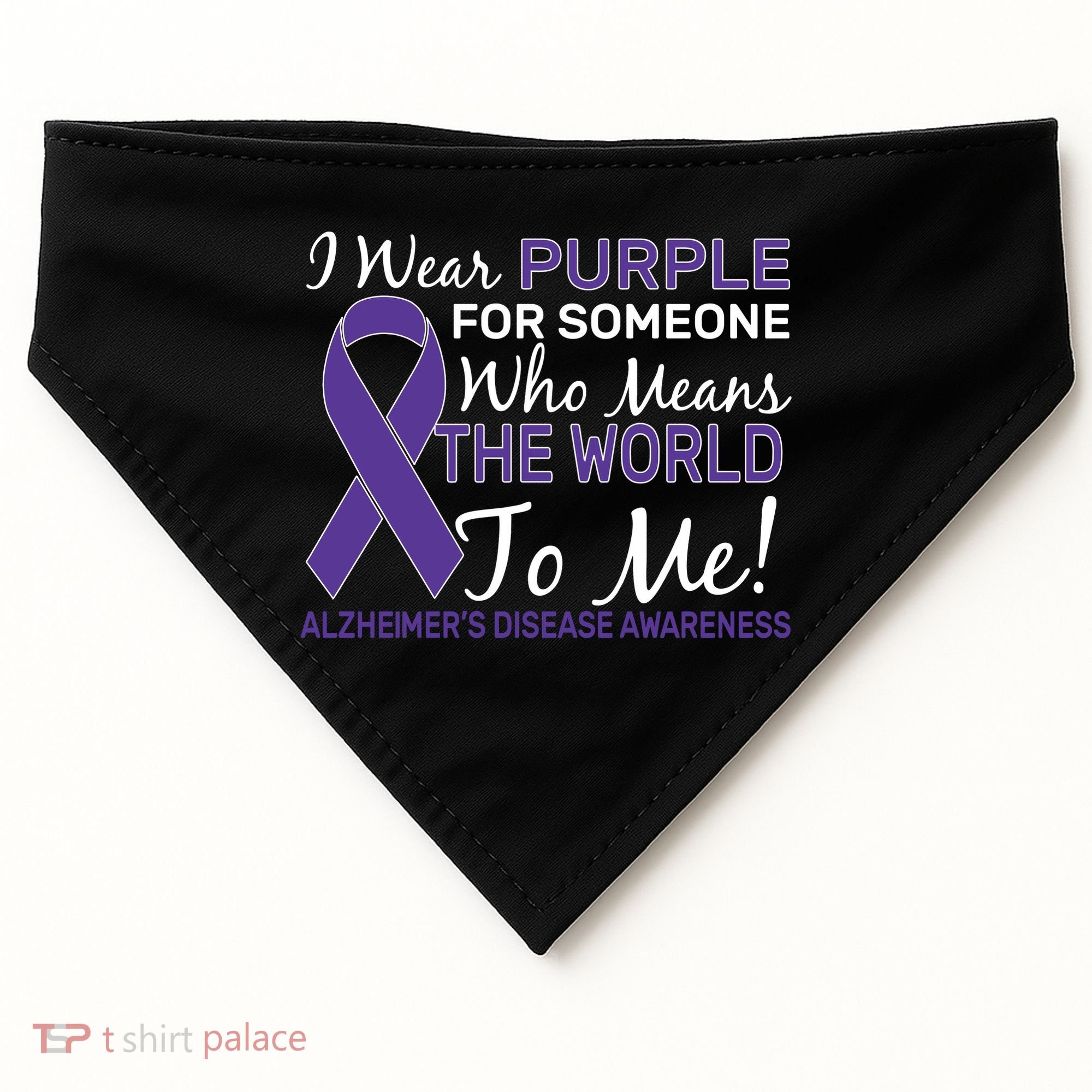 I Wear Purple Alzheimer's Disease Awareness USA-Made Doggie Bandana