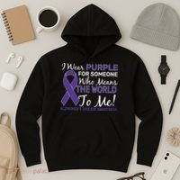 I Wear Purple Alzheimer's Disease Awareness Hoodie thumb 3