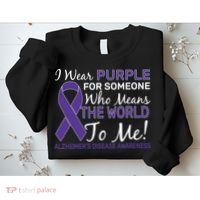 I Wear Purple Alzheimer's Disease Awareness Sweatshirt thumb 2