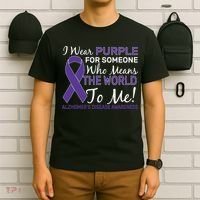 I Wear Purple Alzheimer's Disease Awareness T-Shirt thumb 6