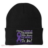 I Wear Purple Alzheimer's Disease Awareness Beanie thumb 0