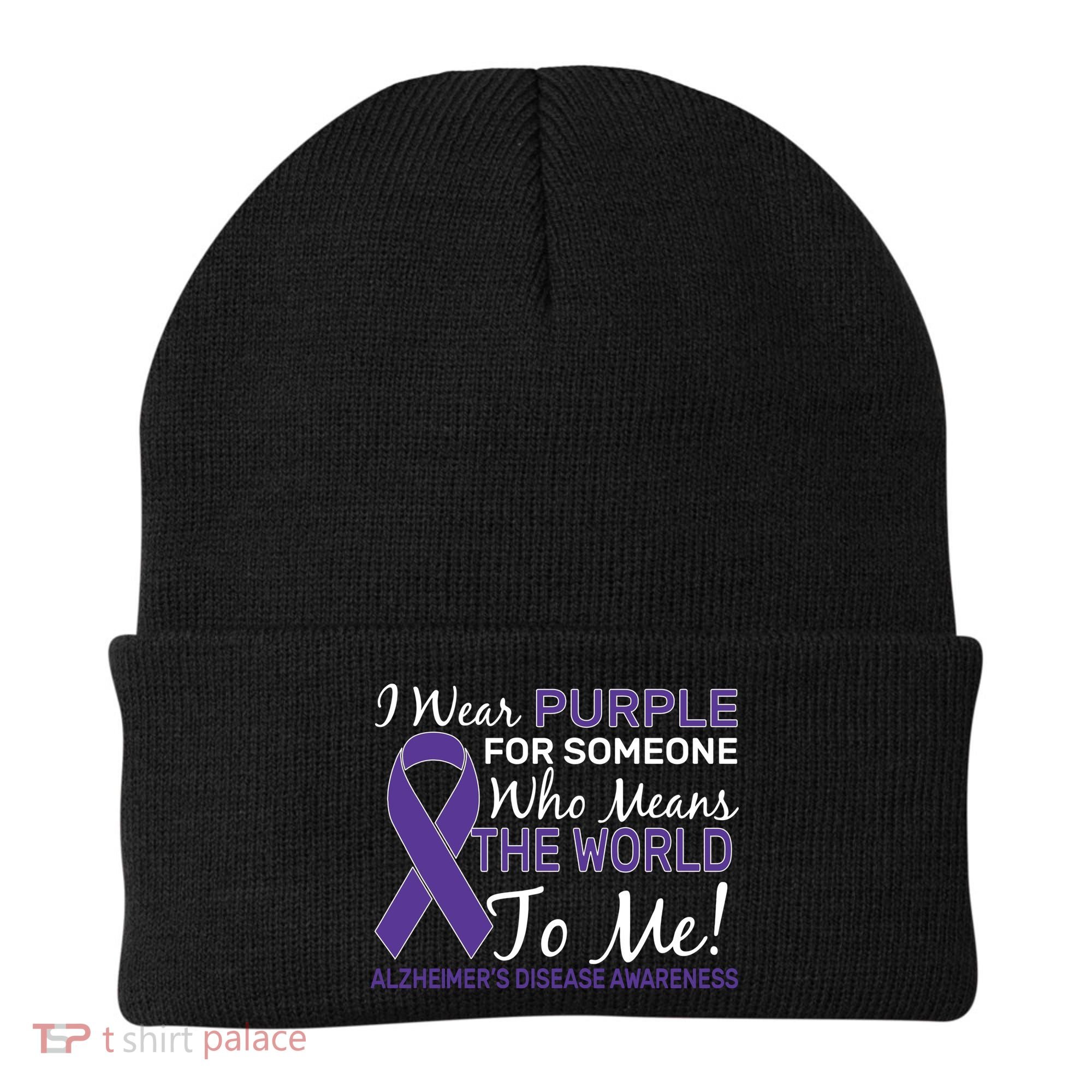 I Wear Purple Alzheimer's Disease Awareness Beanie