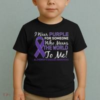 I Wear Purple Alzheimer's Disease Awareness Toddler T-Shirt thumb 2