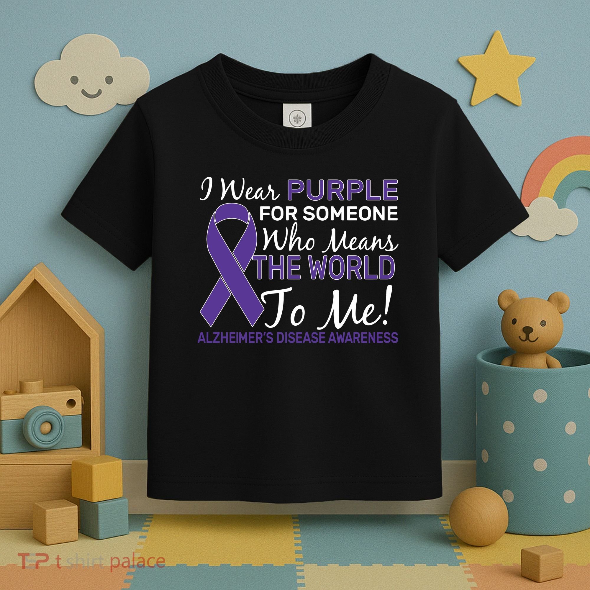 I Wear Purple Alzheimer's Disease Awareness Toddler T-Shirt