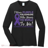 I Wear Purple Alzheimer's Disease Awareness Women's Long Sleeve Shirt thumb 0