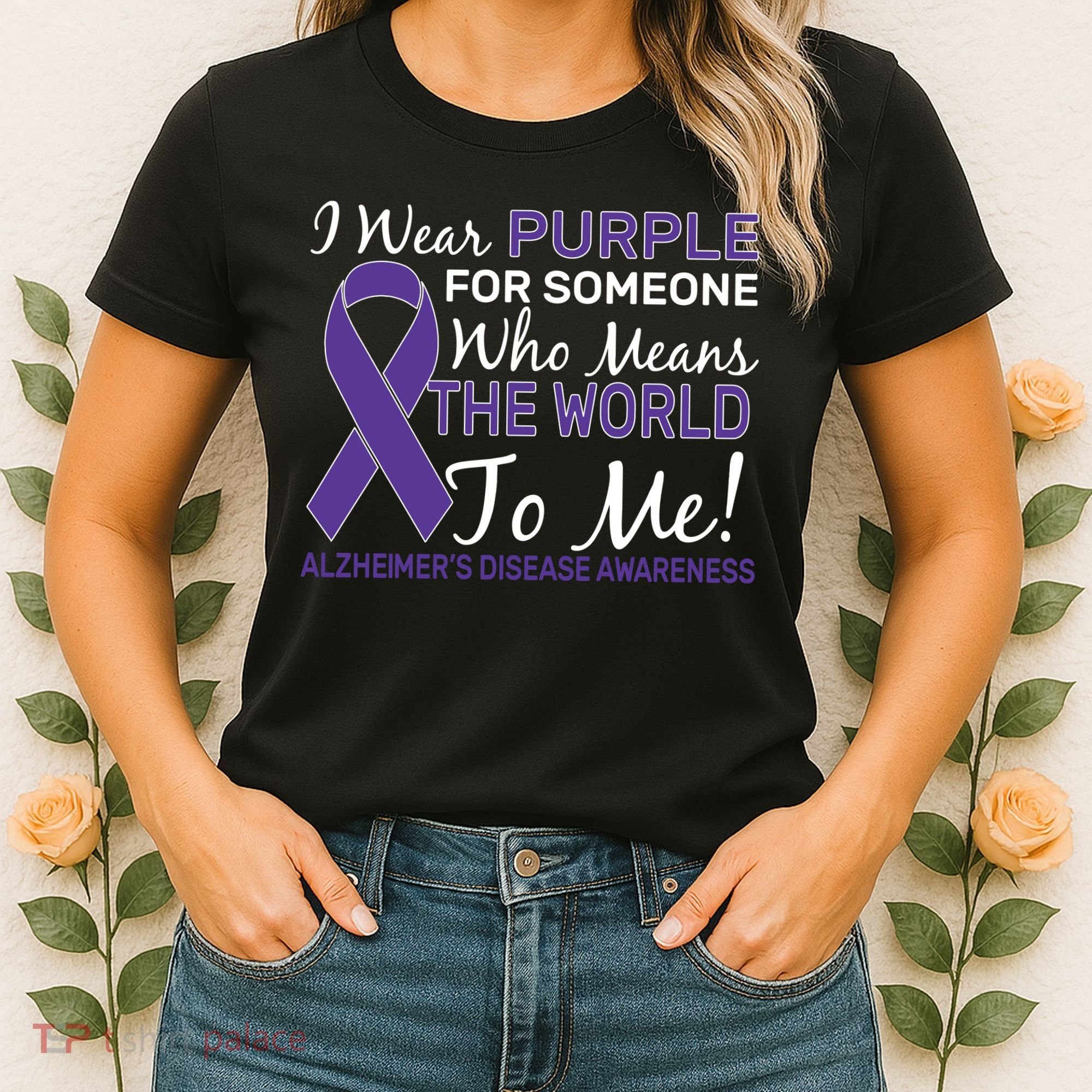 I Wear Purple Alzheimer's Disease Awareness Women's T-Shirt