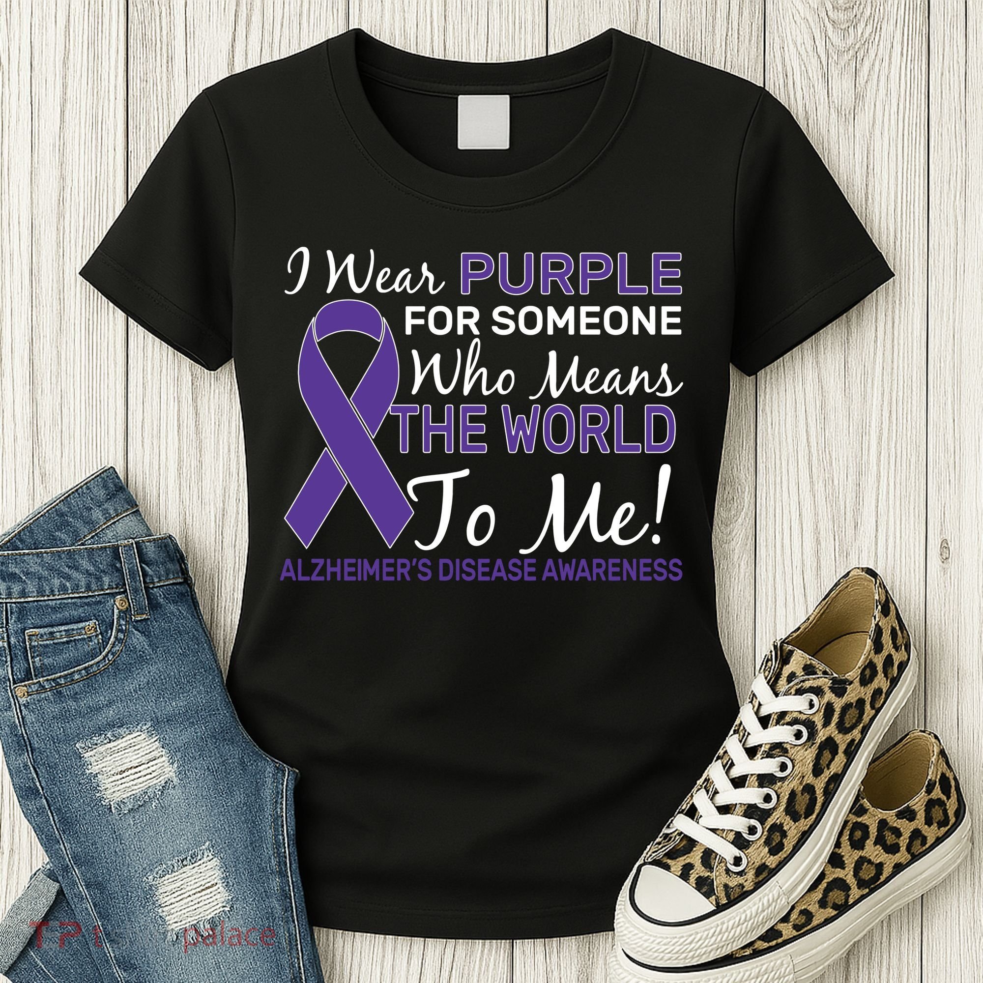 I Wear Purple Alzheimer's Disease Awareness Women's T-Shirt