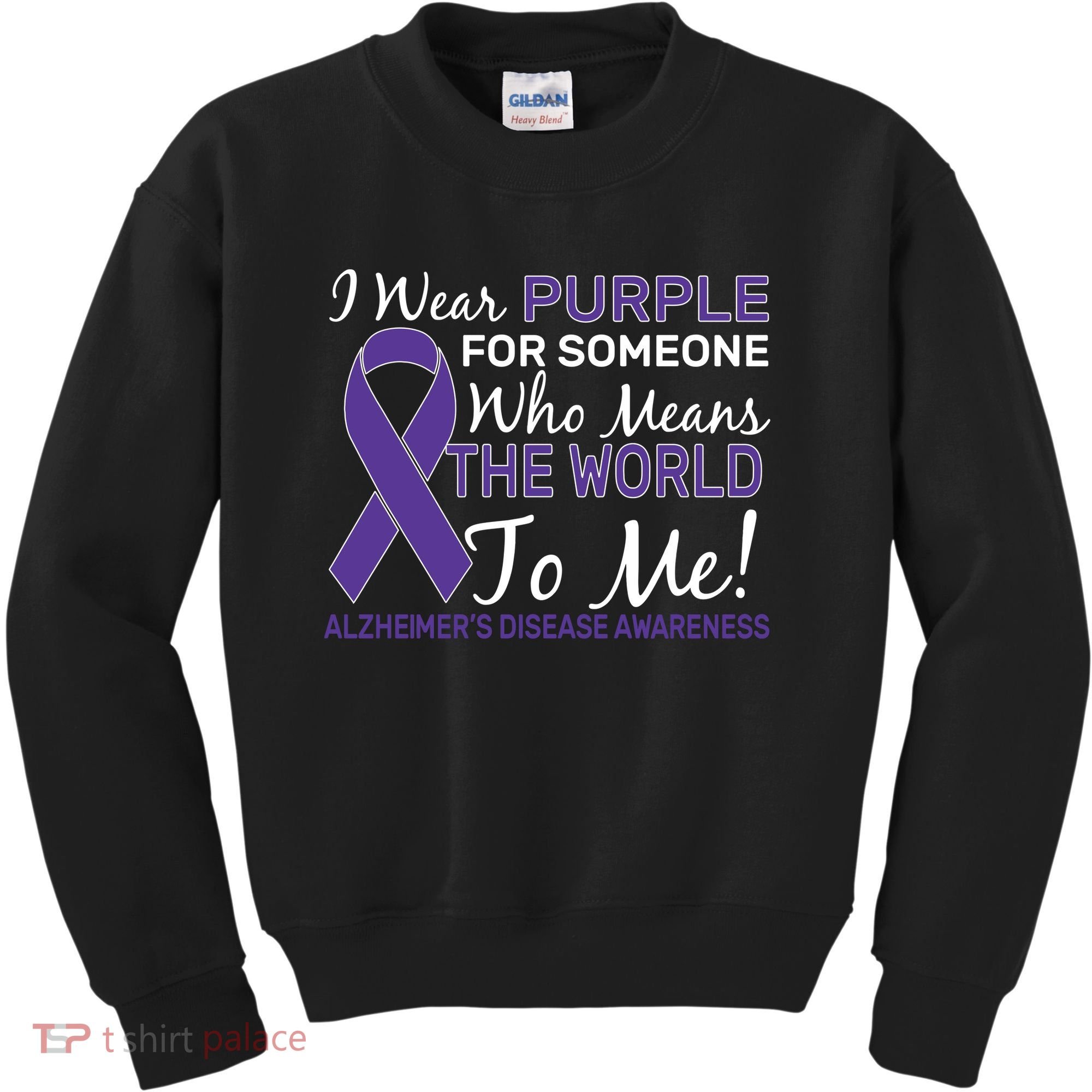 I Wear Purple Alzheimer's Disease Awareness Kids Sweatshirt
