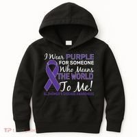 I Wear Purple Alzheimer's Disease Awareness Kids Hoodie thumb 0
