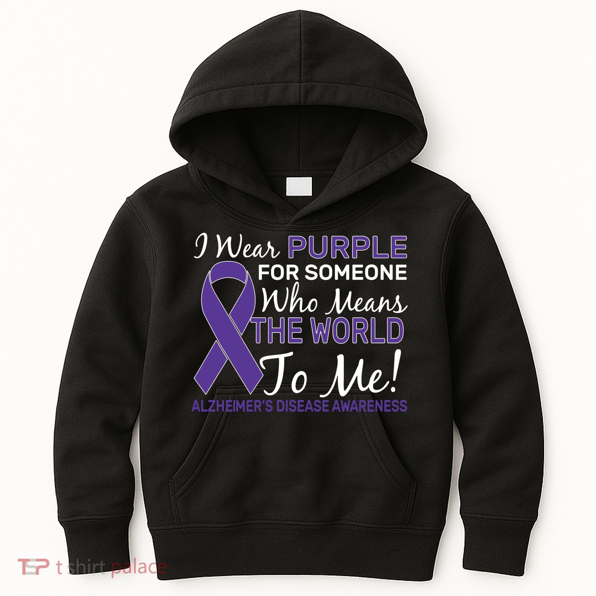I Wear Purple Alzheimer's Disease Awareness Kids Hoodie