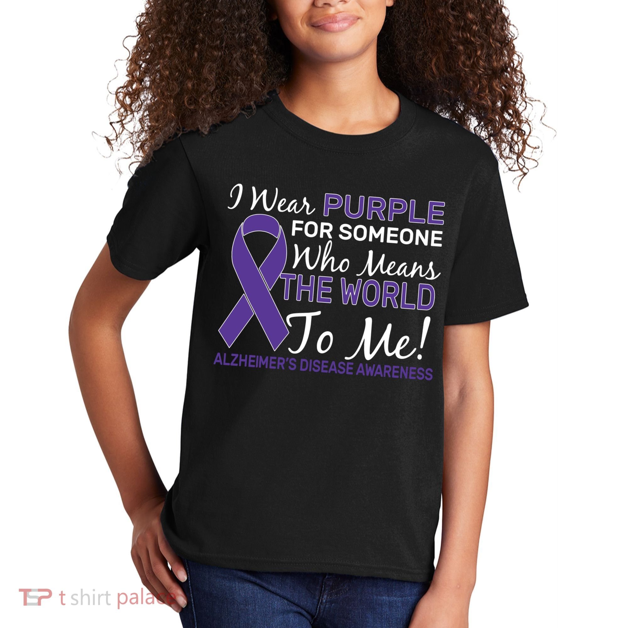 I Wear Purple Alzheimer's Disease Awareness Kids T-Shirt