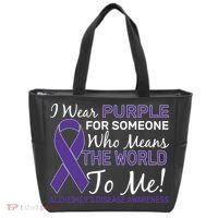 I Wear Purple Alzheimer's Disease Awareness Tote Bag thumb 0