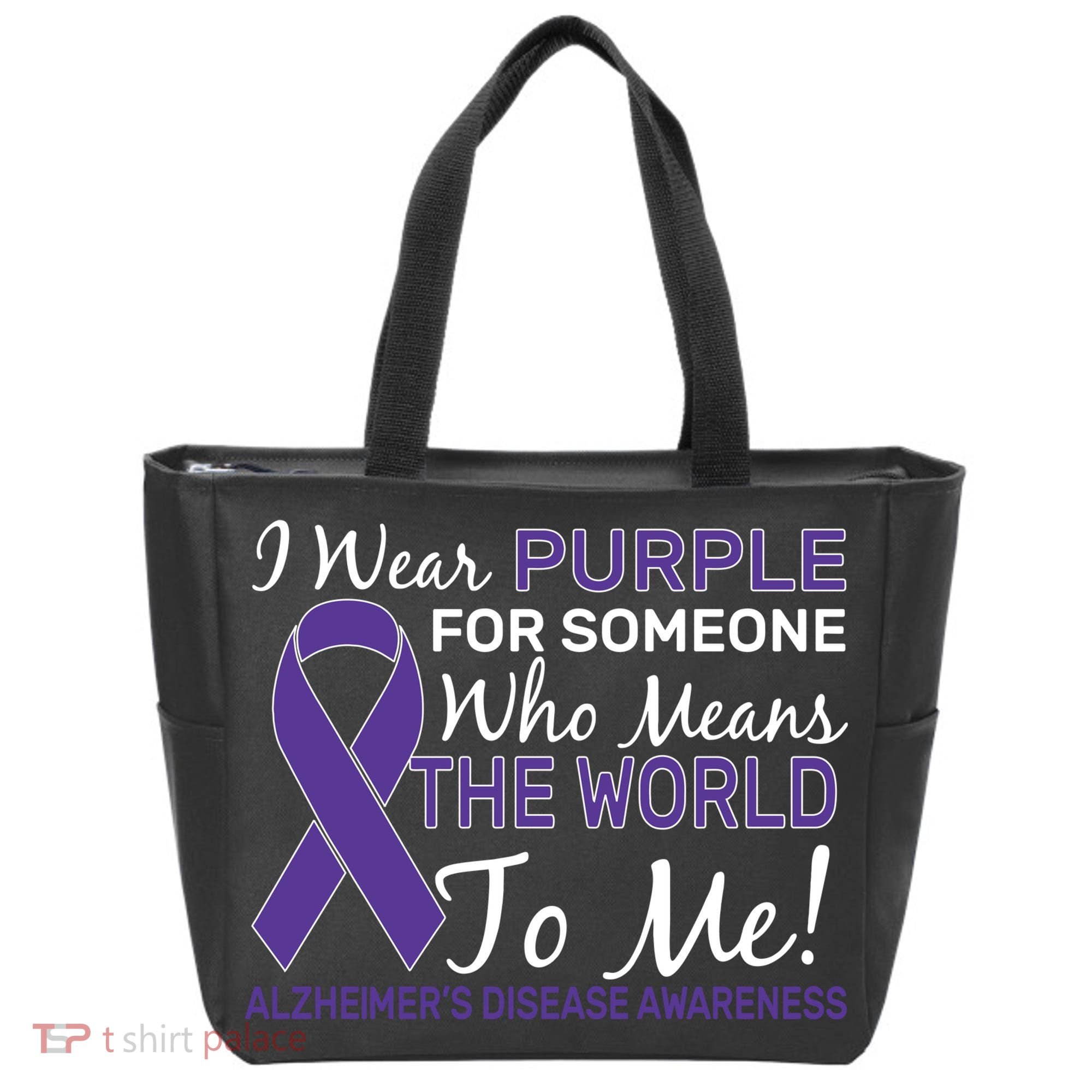 I Wear Purple Alzheimer's Disease Awareness Tote Bag