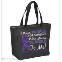 I Wear Purple Alzheimer's Disease Awareness Tote Bag thumb 2
