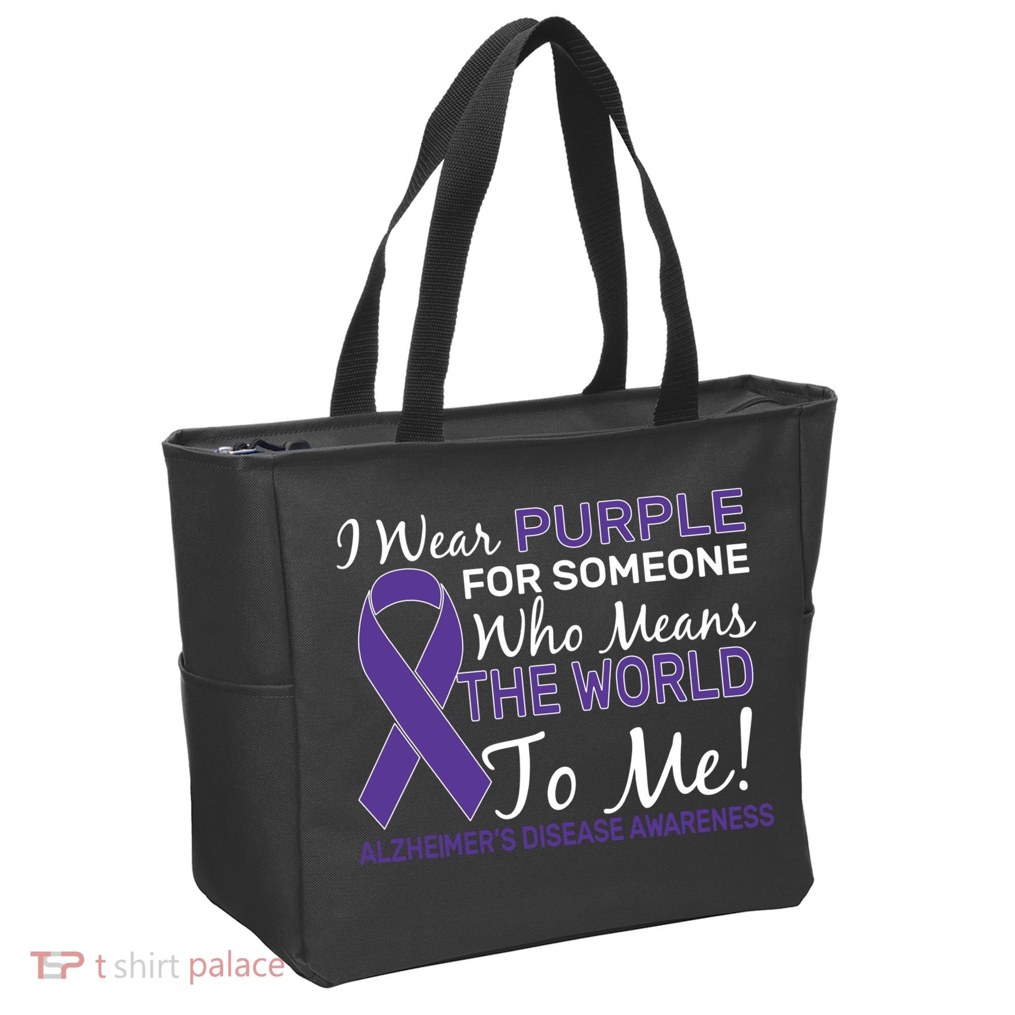 I Wear Purple Alzheimer's Disease Awareness Tote Bag