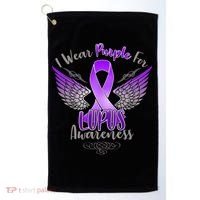 I Wear Purple For Lupus Awareness Golf Towel thumb 0