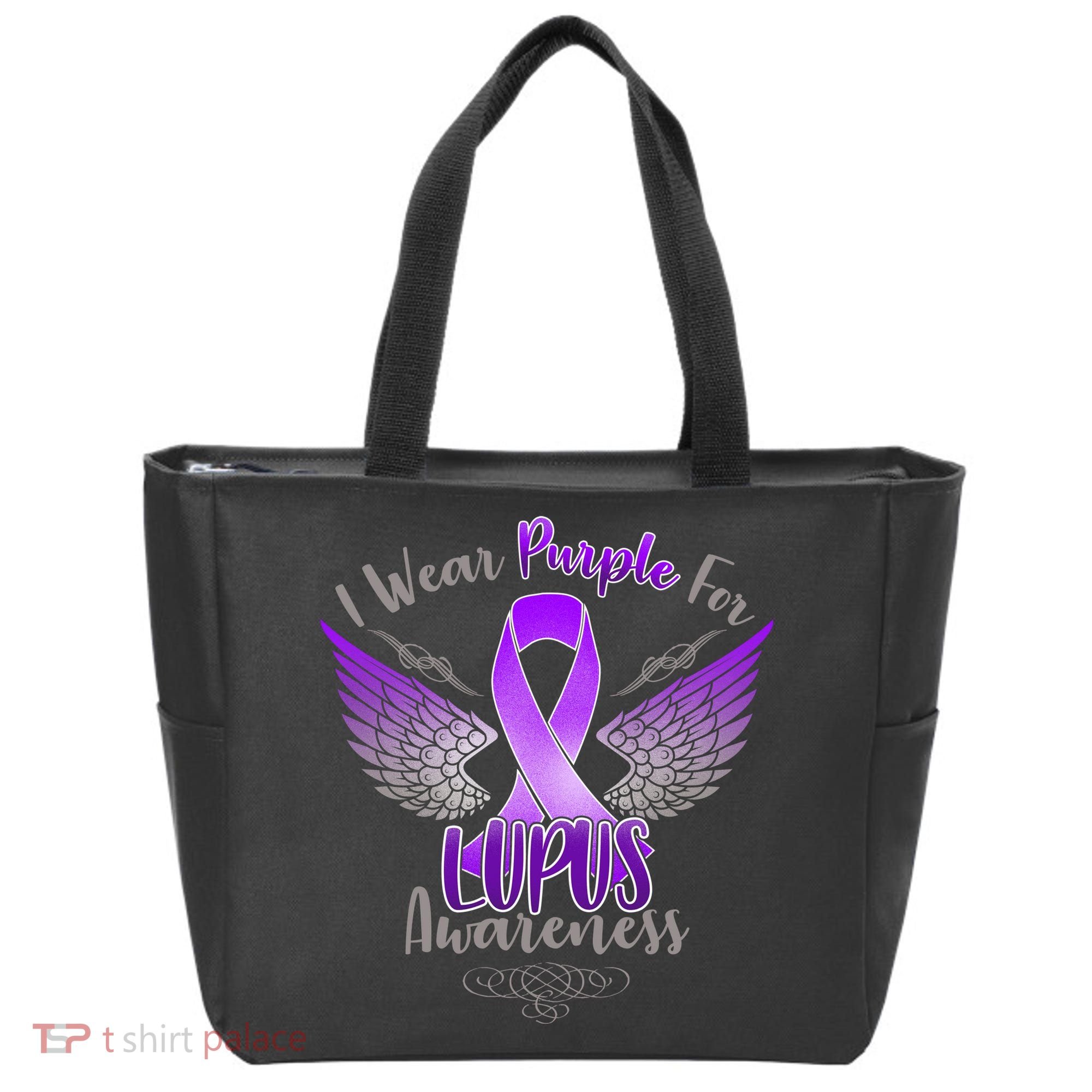 I Wear Purple For Lupus Awareness Tote Bag