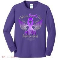 I Wear Purple For Lupus Awareness Kids Long Sleeve Shirt thumb 0