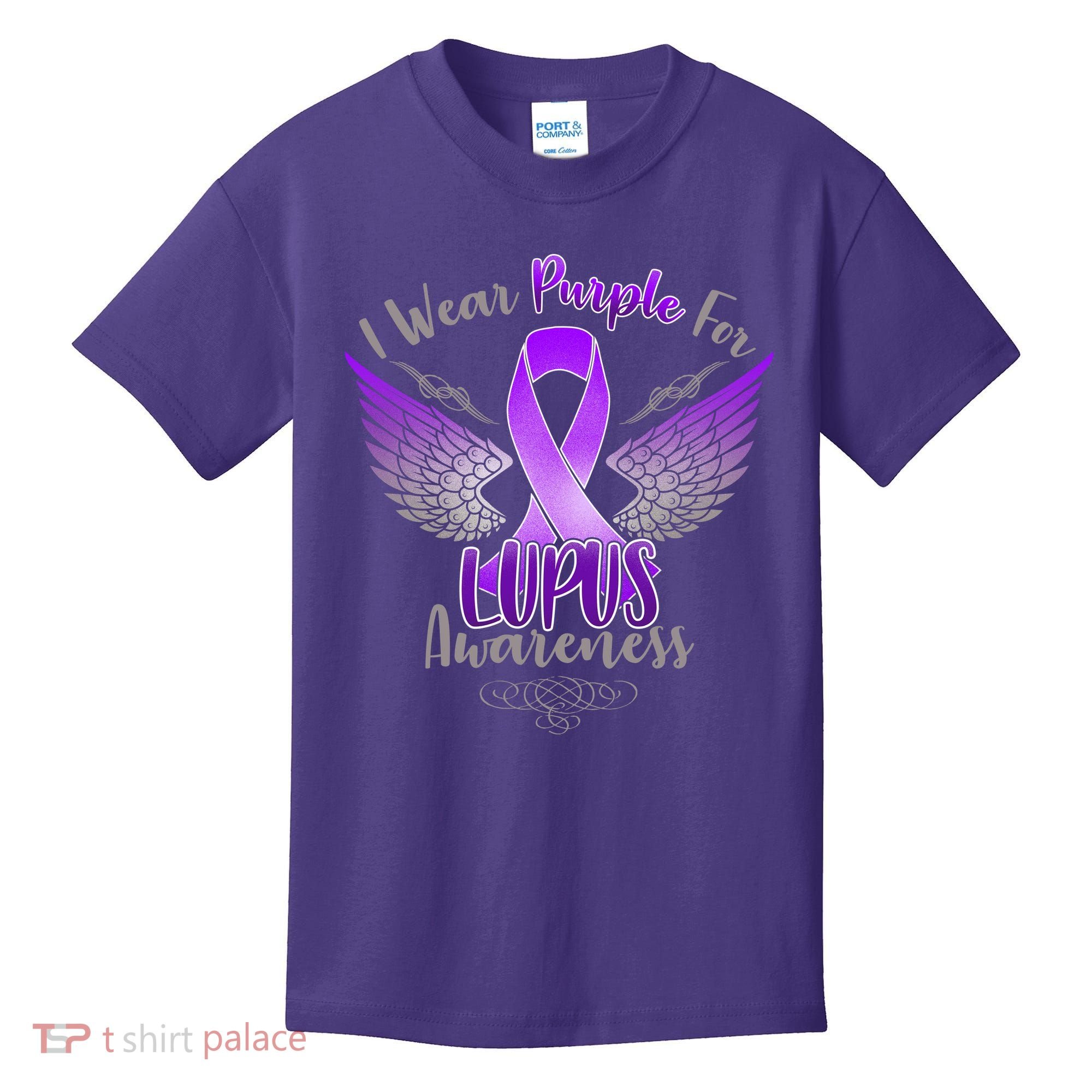 I Wear Purple For Lupus Awareness Kids T-Shirt