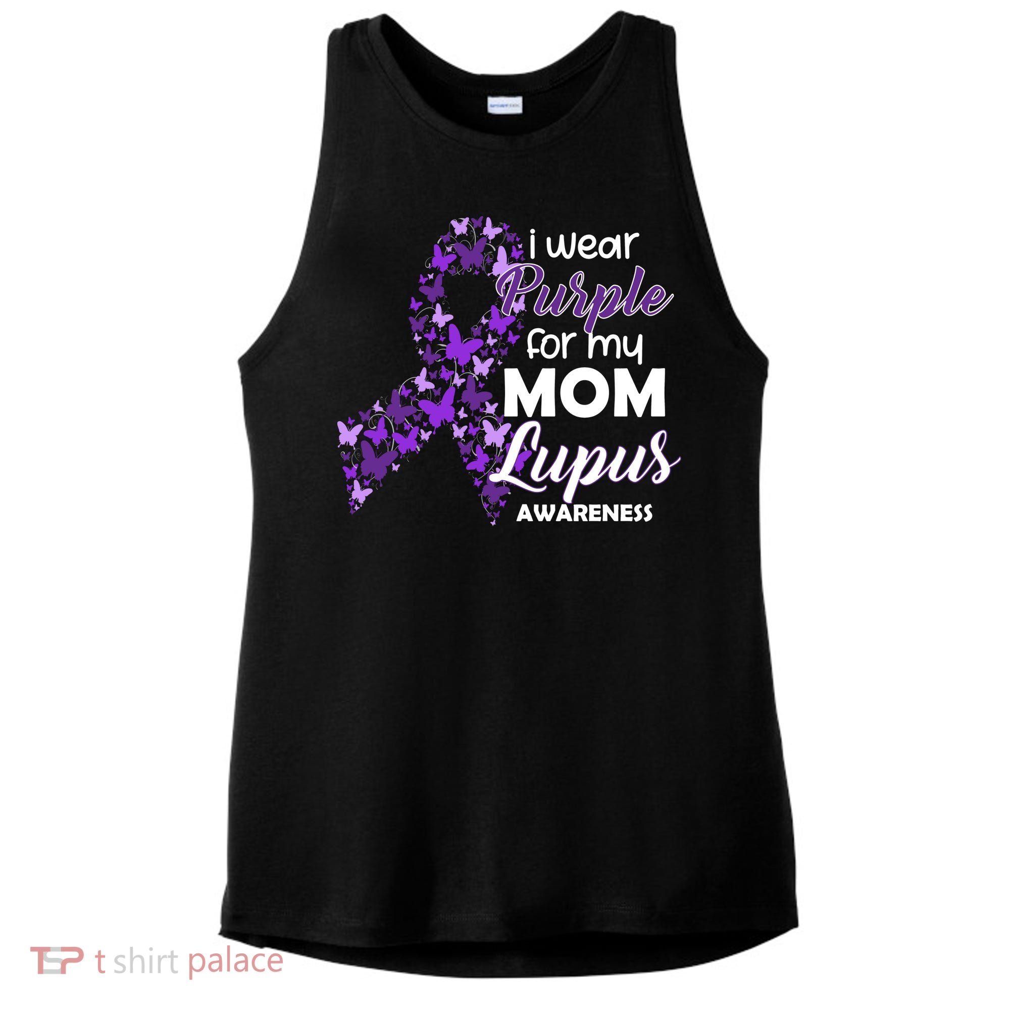I Wear Purple For My Mom Lupus Awareness Ladies PosiCharge Tri-Blend Wicking Tank