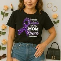 I Wear Purple For My Mom Lupus Awareness Comfort Colors Boxy T-Shirt thumb 2