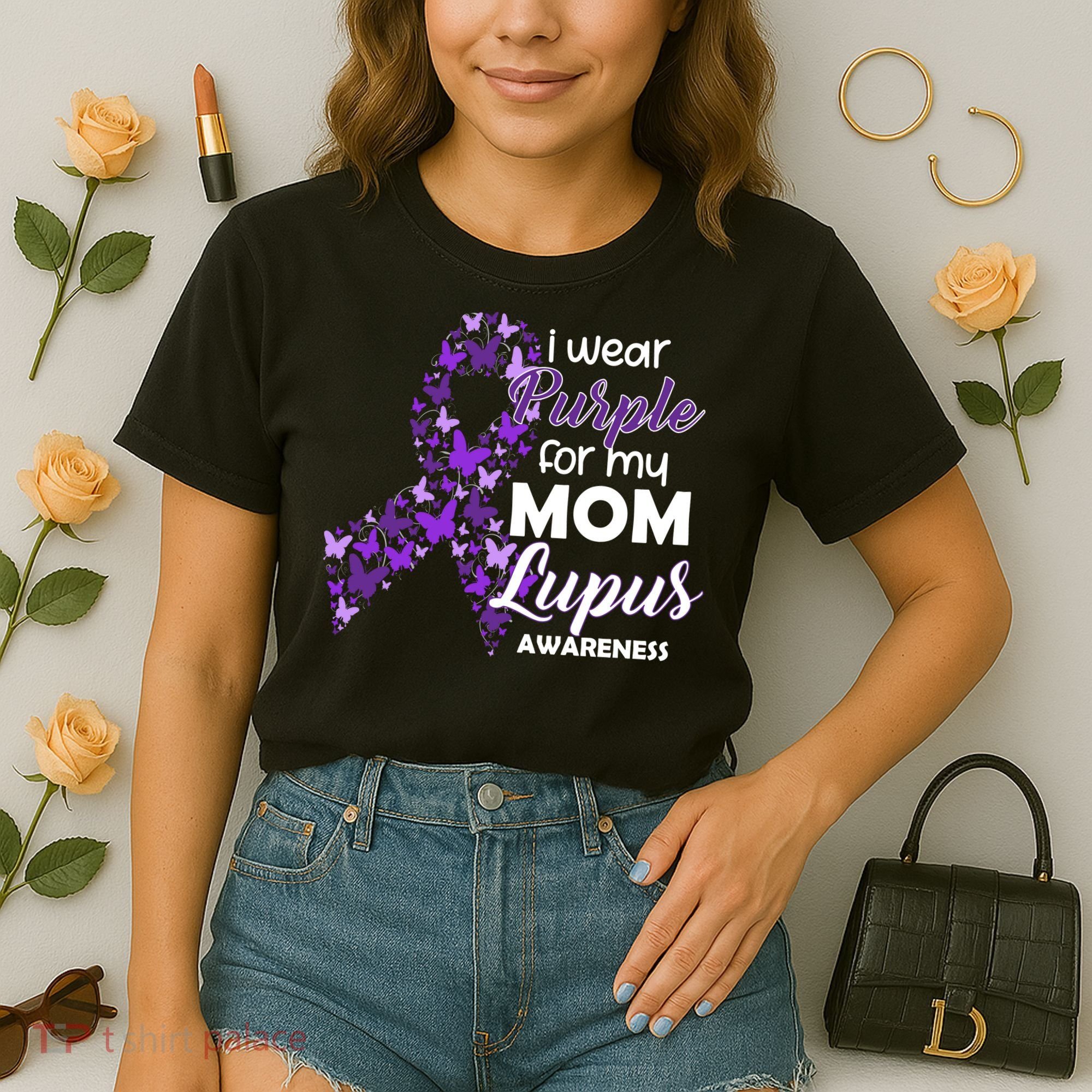 I Wear Purple For My Mom Lupus Awareness Comfort Colors Boxy T-Shirt