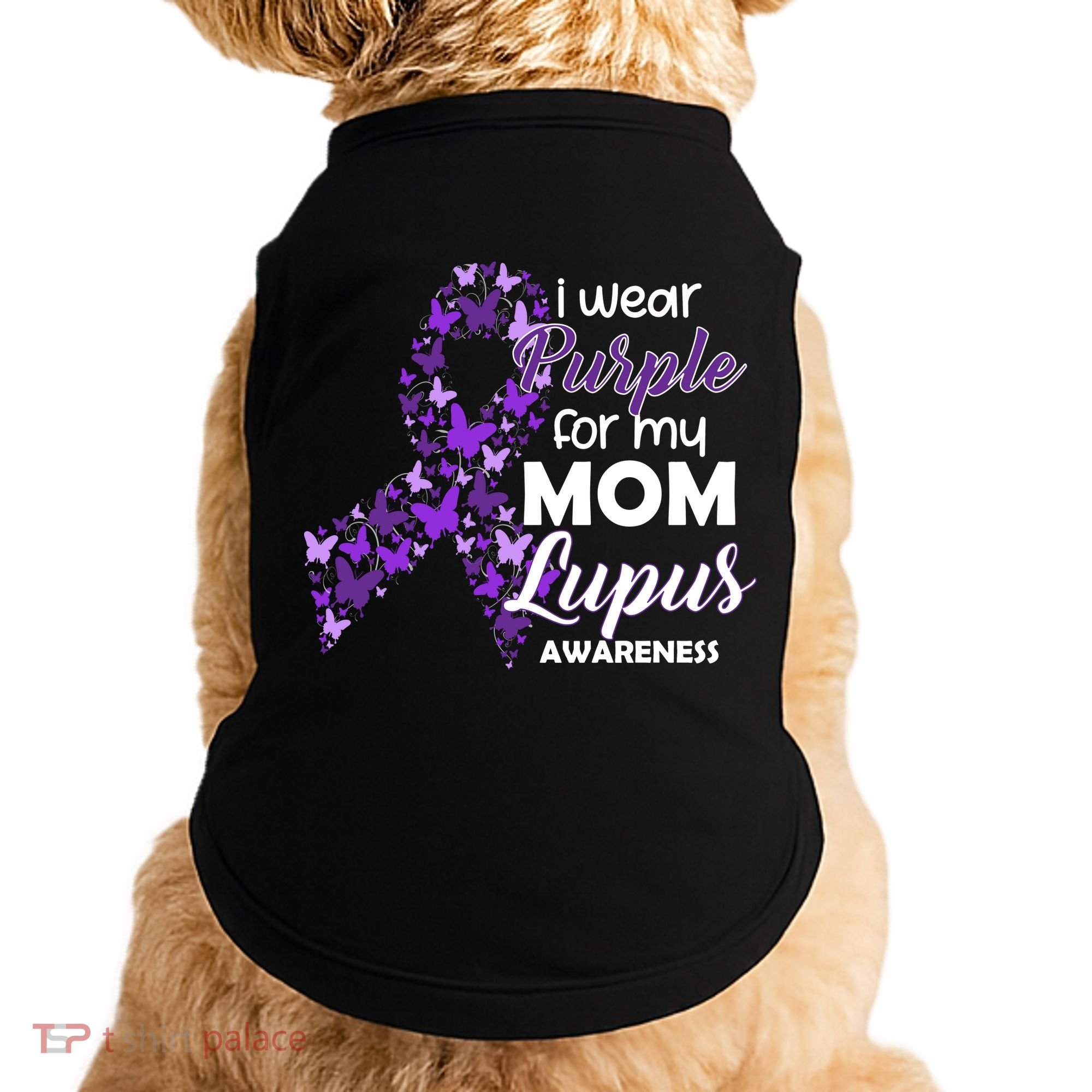 I Wear Purple For My Mom Lupus Awareness Doggie Tank