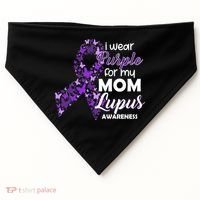 I Wear Purple For My Mom Lupus Awareness USA-Made Doggie Bandana thumb 0
