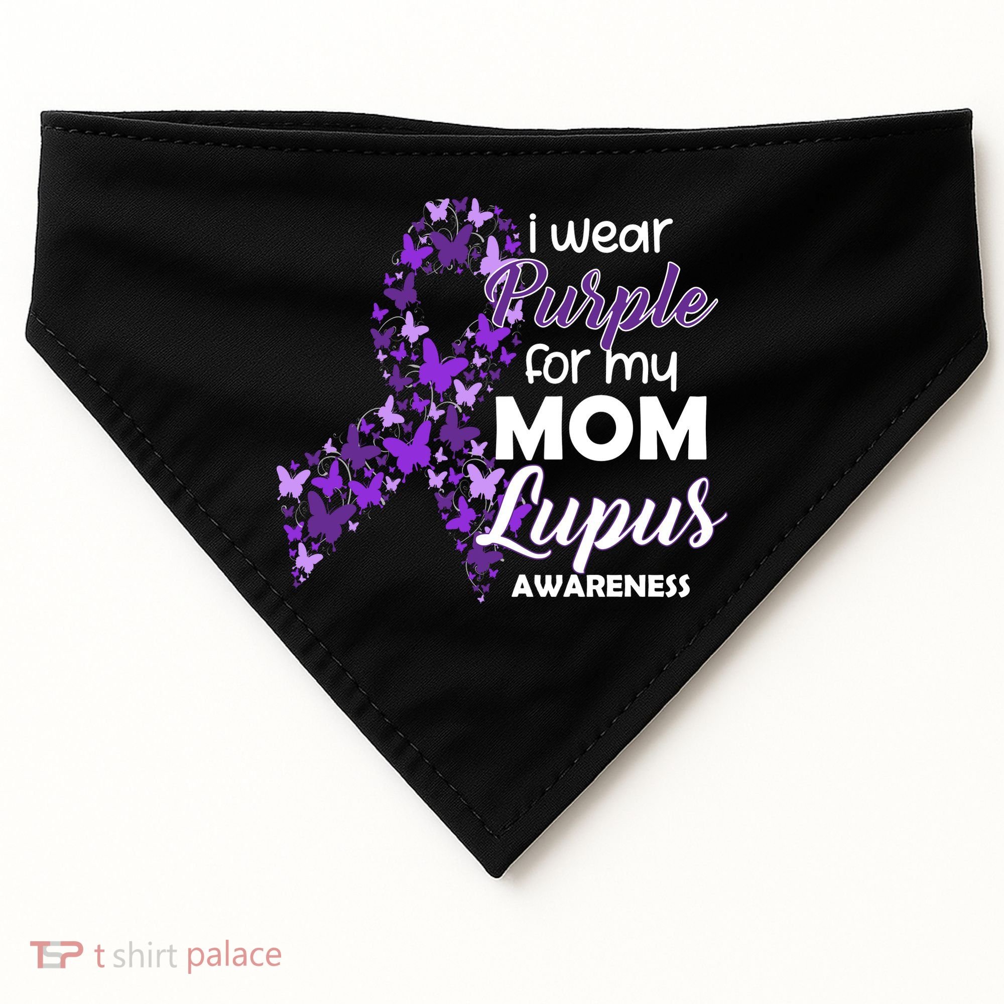 I Wear Purple For My Mom Lupus Awareness USA-Made Doggie Bandana