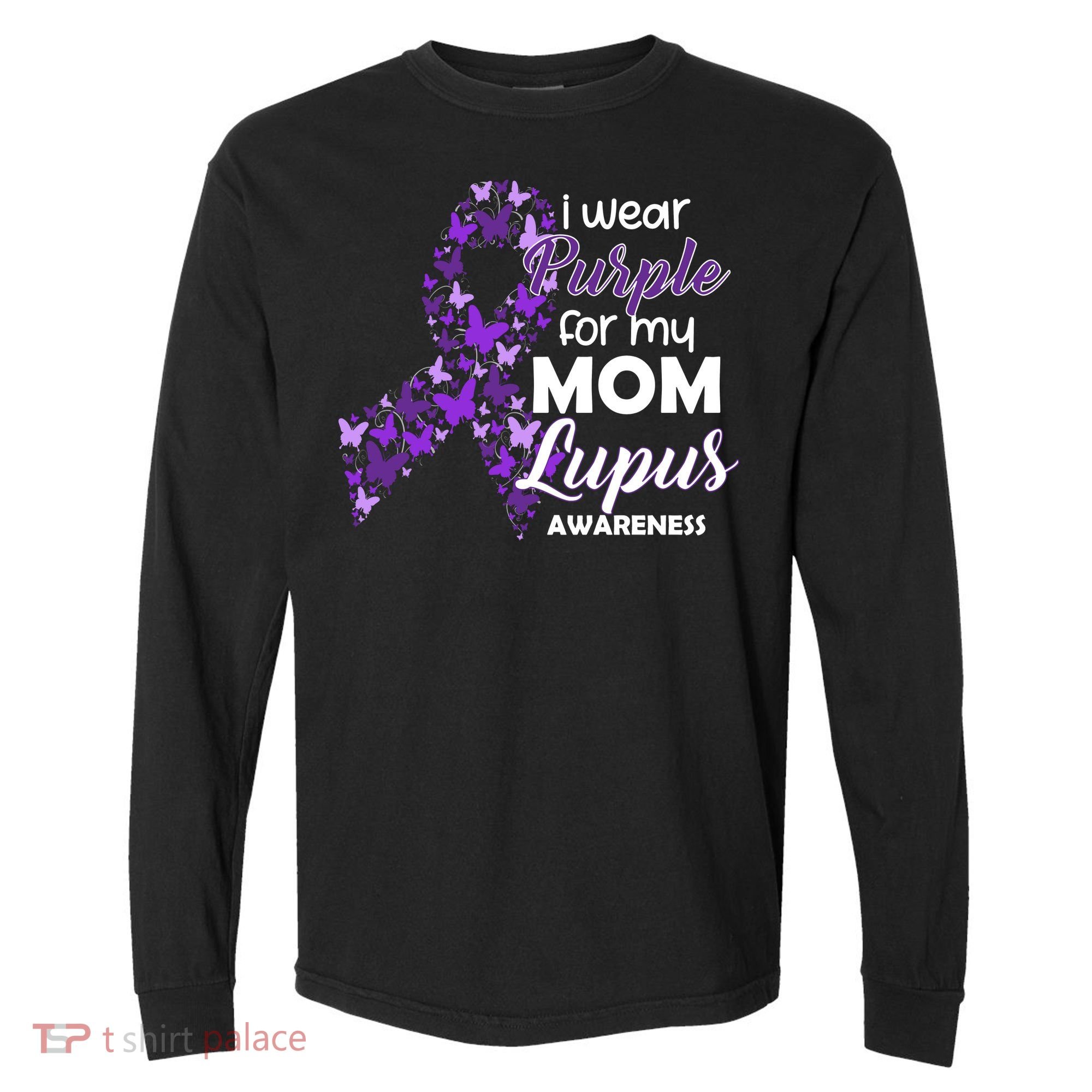 I Wear Purple For My Mom Lupus Awareness Comfort Colors Heavyweight Long Sleeve T-Shirt