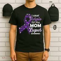I Wear Purple For My Mom Lupus Awareness T-Shirt thumb 6