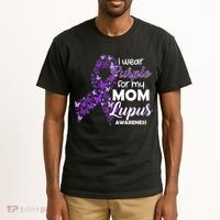 I Wear Purple For My Mom Lupus Awareness Tall T-Shirt thumb 2
