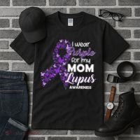 I Wear Purple For My Mom Lupus Awareness Tall T-Shirt thumb 3