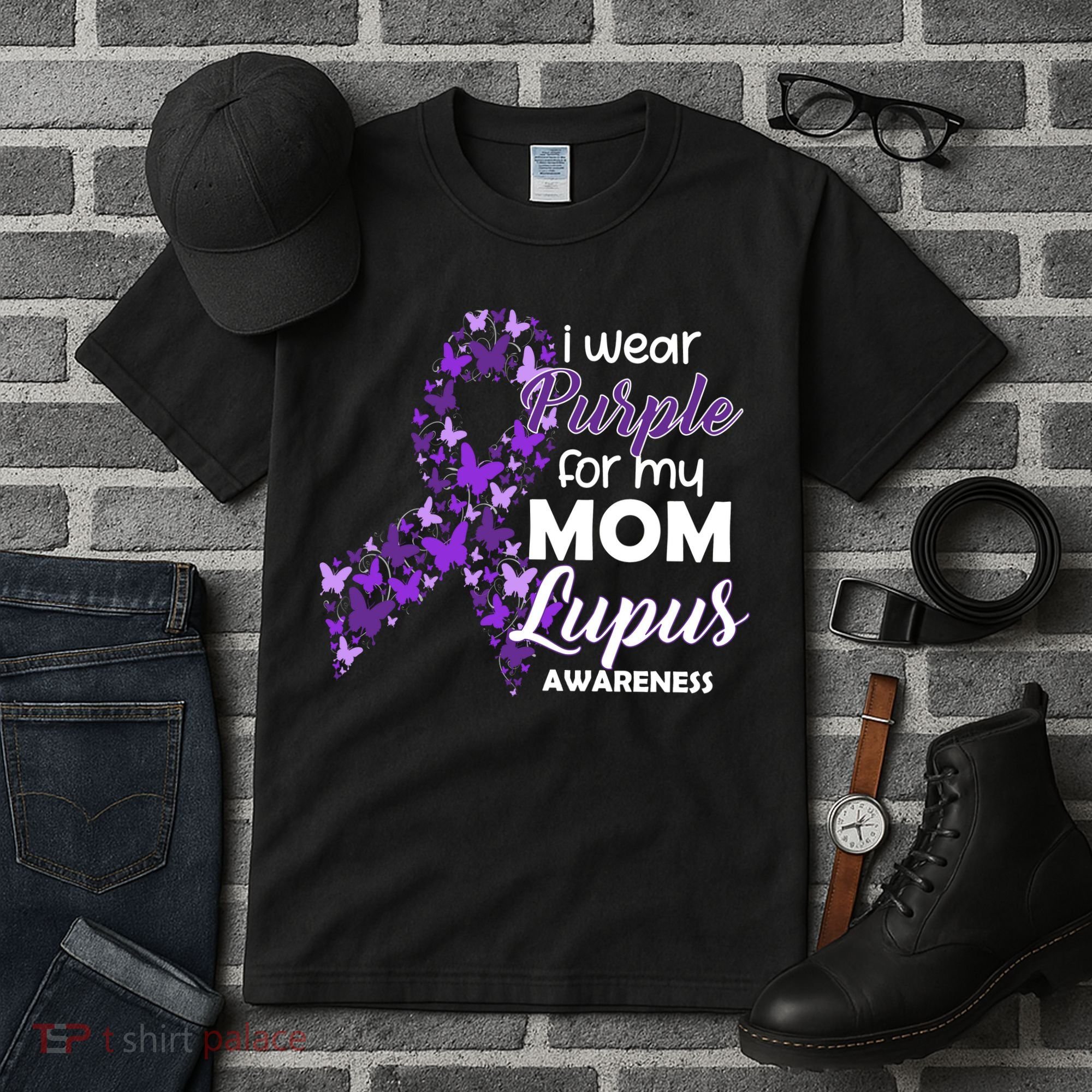 I Wear Purple For My Mom Lupus Awareness Tall T-Shirt