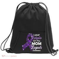 I Wear Purple For My Mom Lupus Awareness Sweatshirt Cinch Pack Bag thumb 0