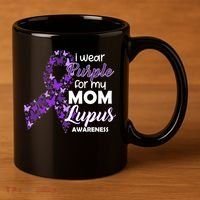 I Wear Purple For My Mom Lupus Awareness 11oz C Handle Ceramic Mug thumb 3