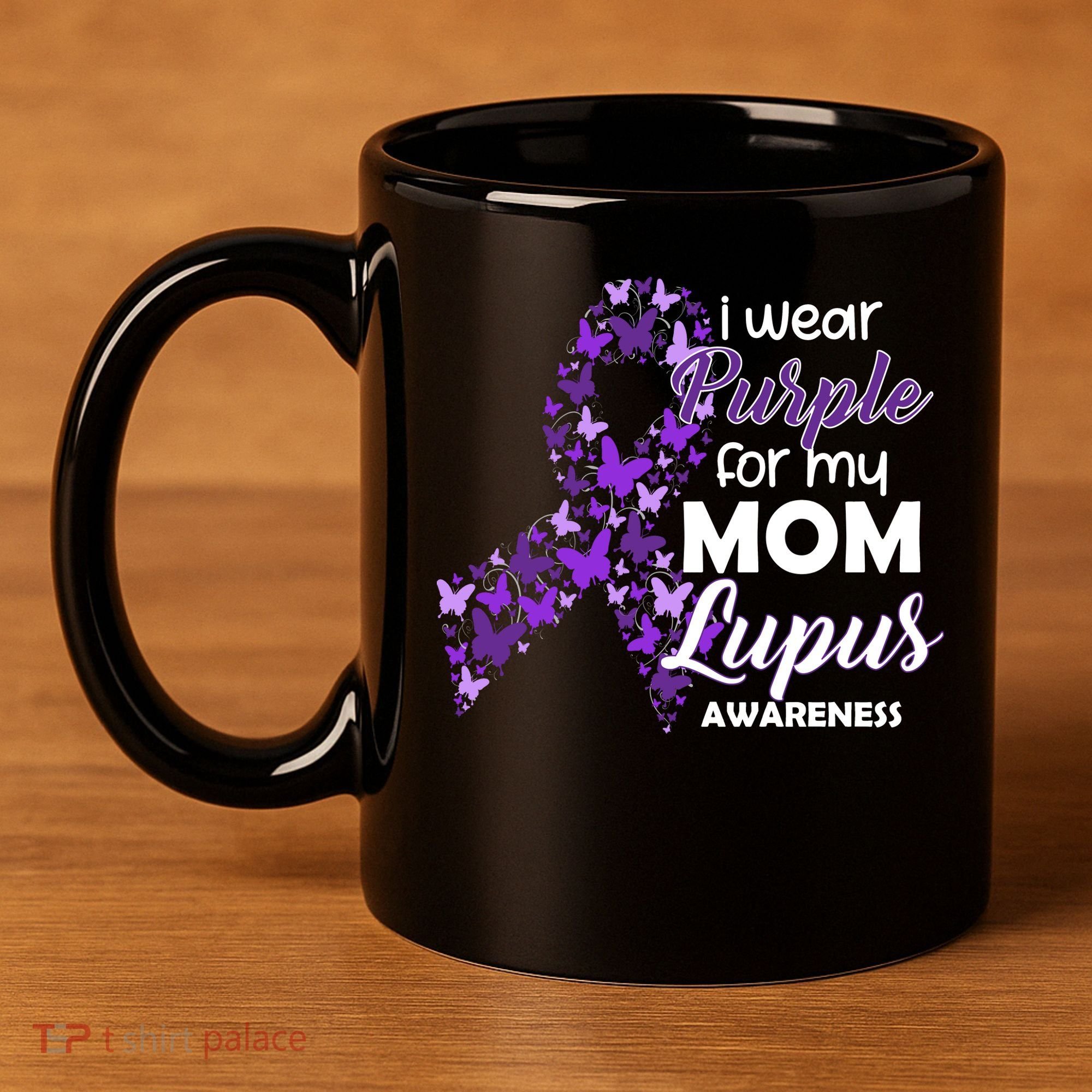 I Wear Purple For My Mom Lupus Awareness 11oz C Handle Ceramic Mug
