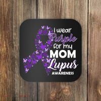 I Wear Purple For My Mom Lupus Awareness Coaster thumb 0