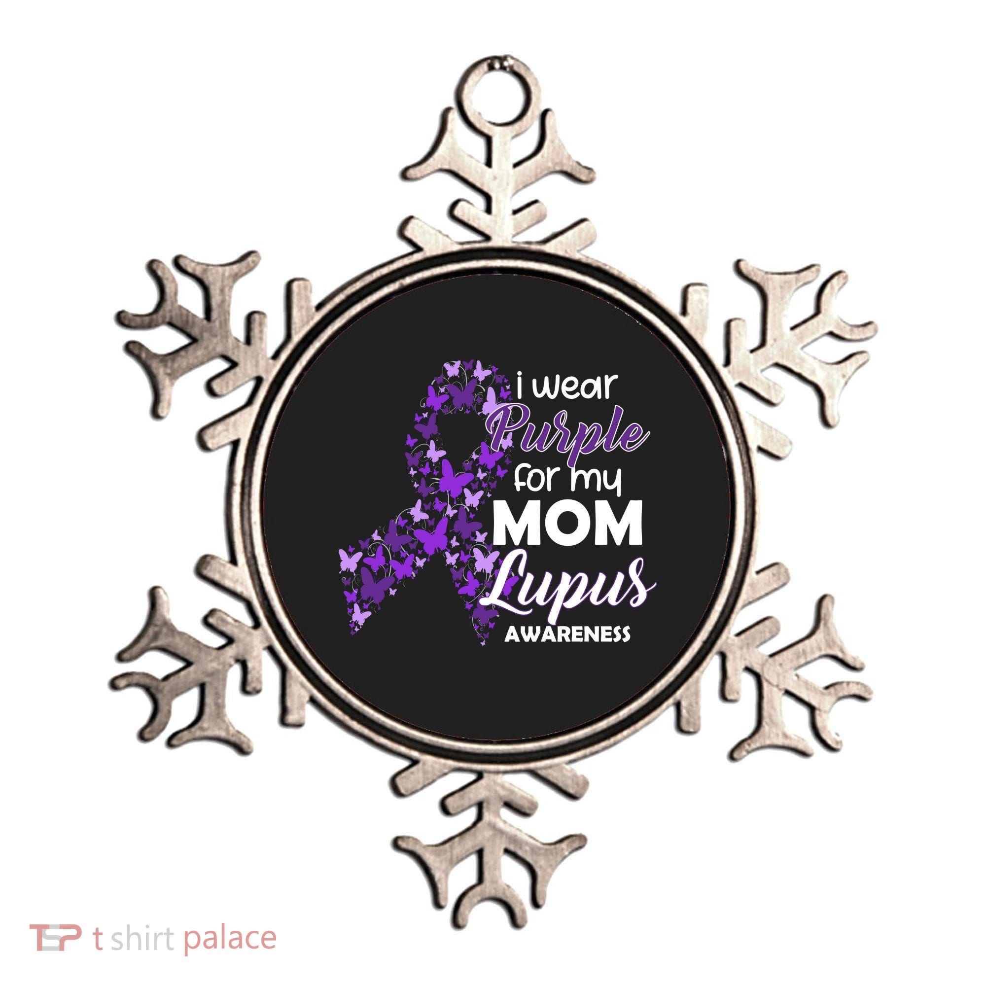 I Wear Purple For My Mom Lupus Awareness Ornament