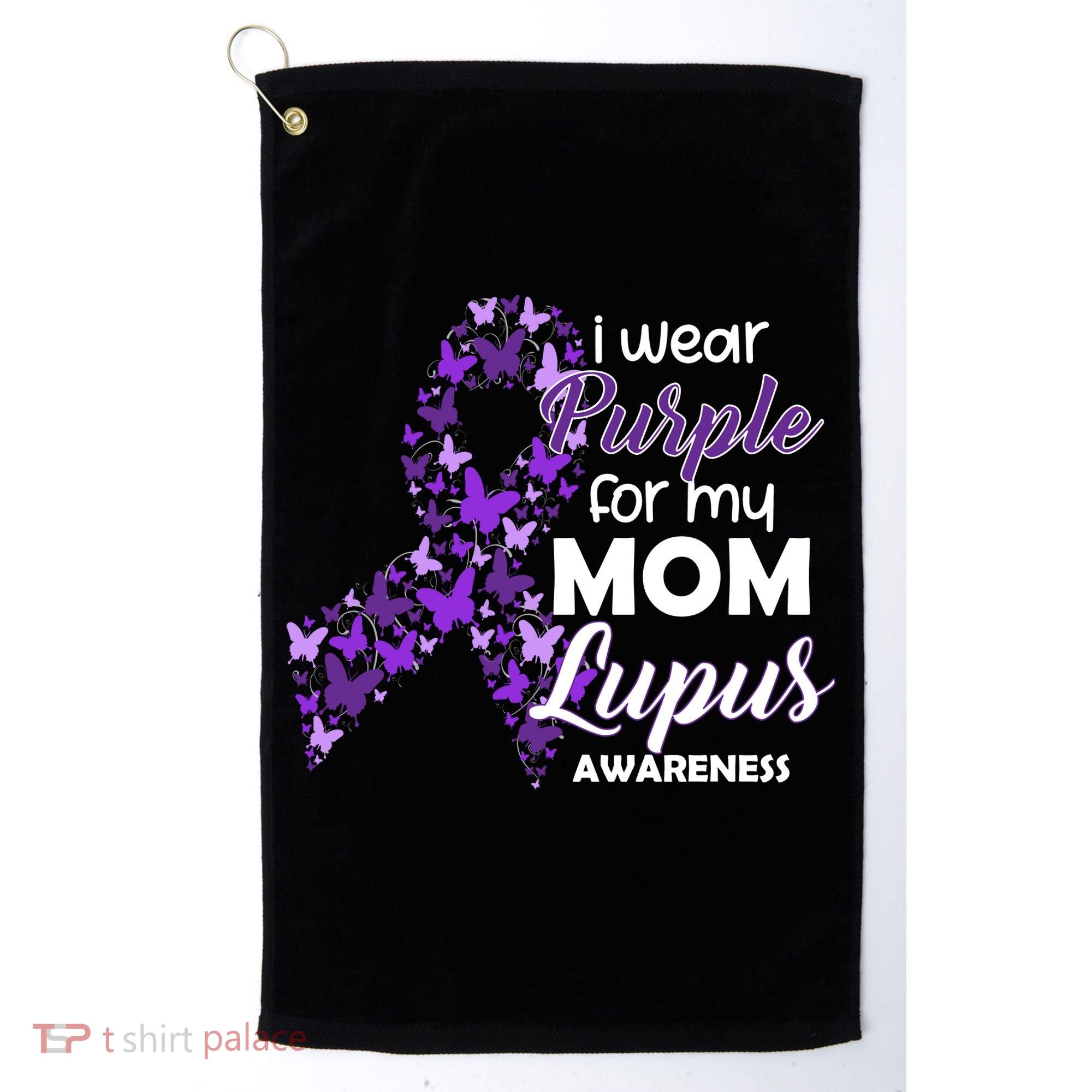 I Wear Purple For My Mom Lupus Awareness Golf Towel