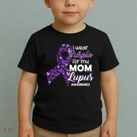 I Wear Purple For My Mom Lupus Awareness Toddler T-Shirt thumb 2