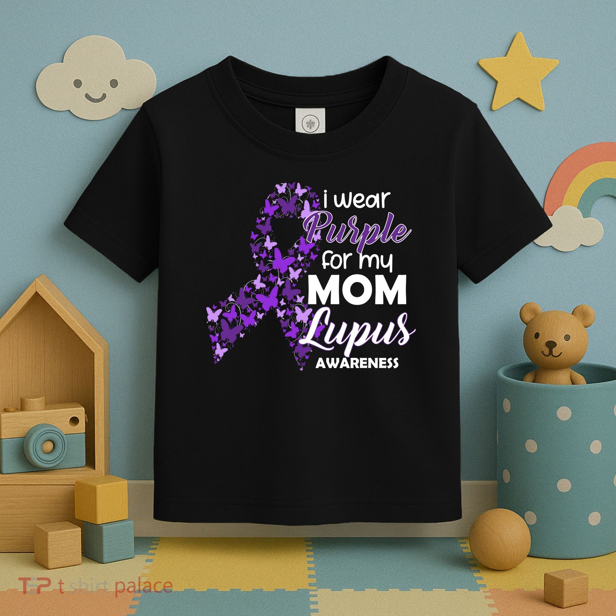 I Wear Purple For My Mom Lupus Awareness Toddler T-Shirt
