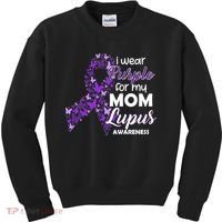 I Wear Purple For My Mom Lupus Awareness Kids Sweatshirt thumb 0