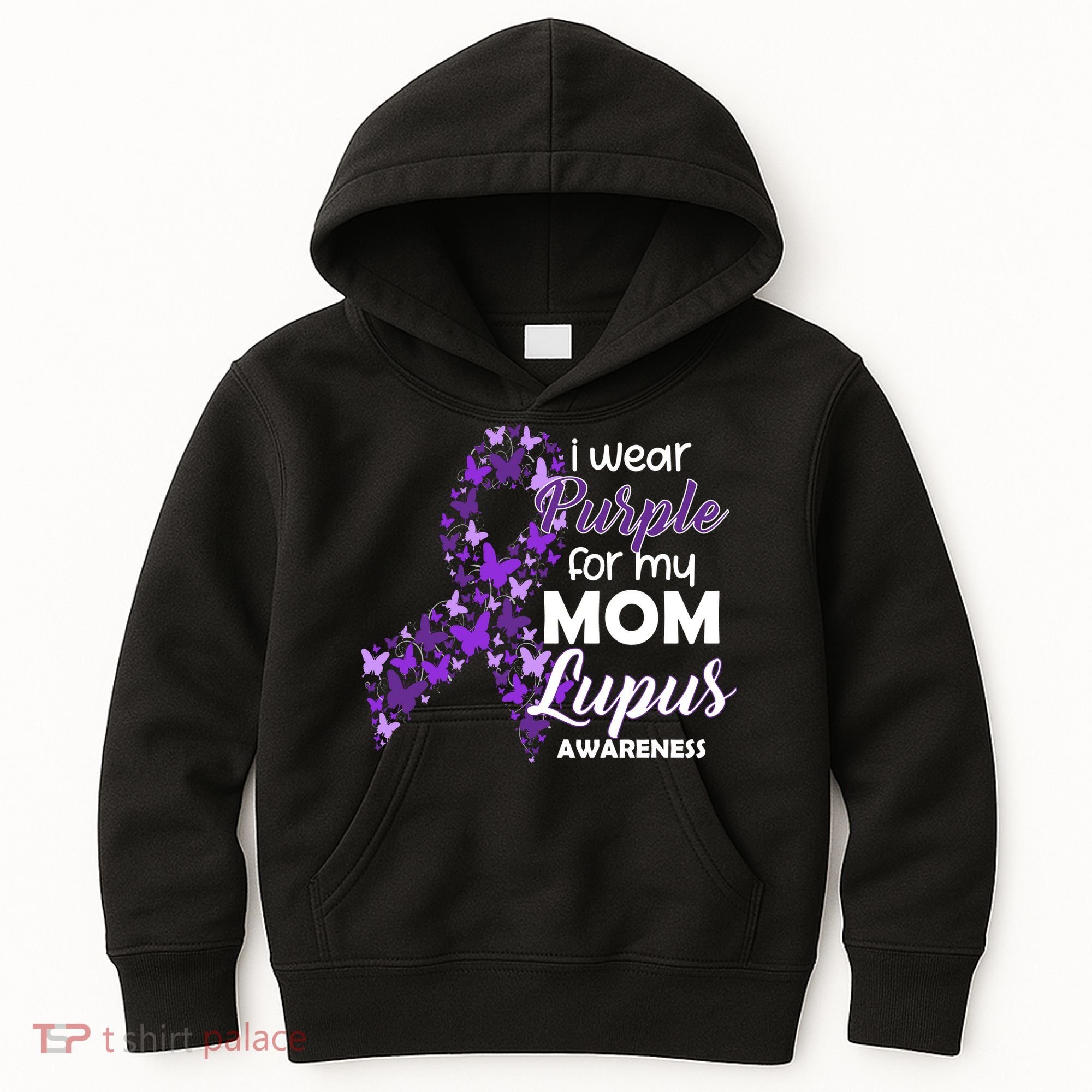 I Wear Purple For My Mom Lupus Awareness Kids Hoodie