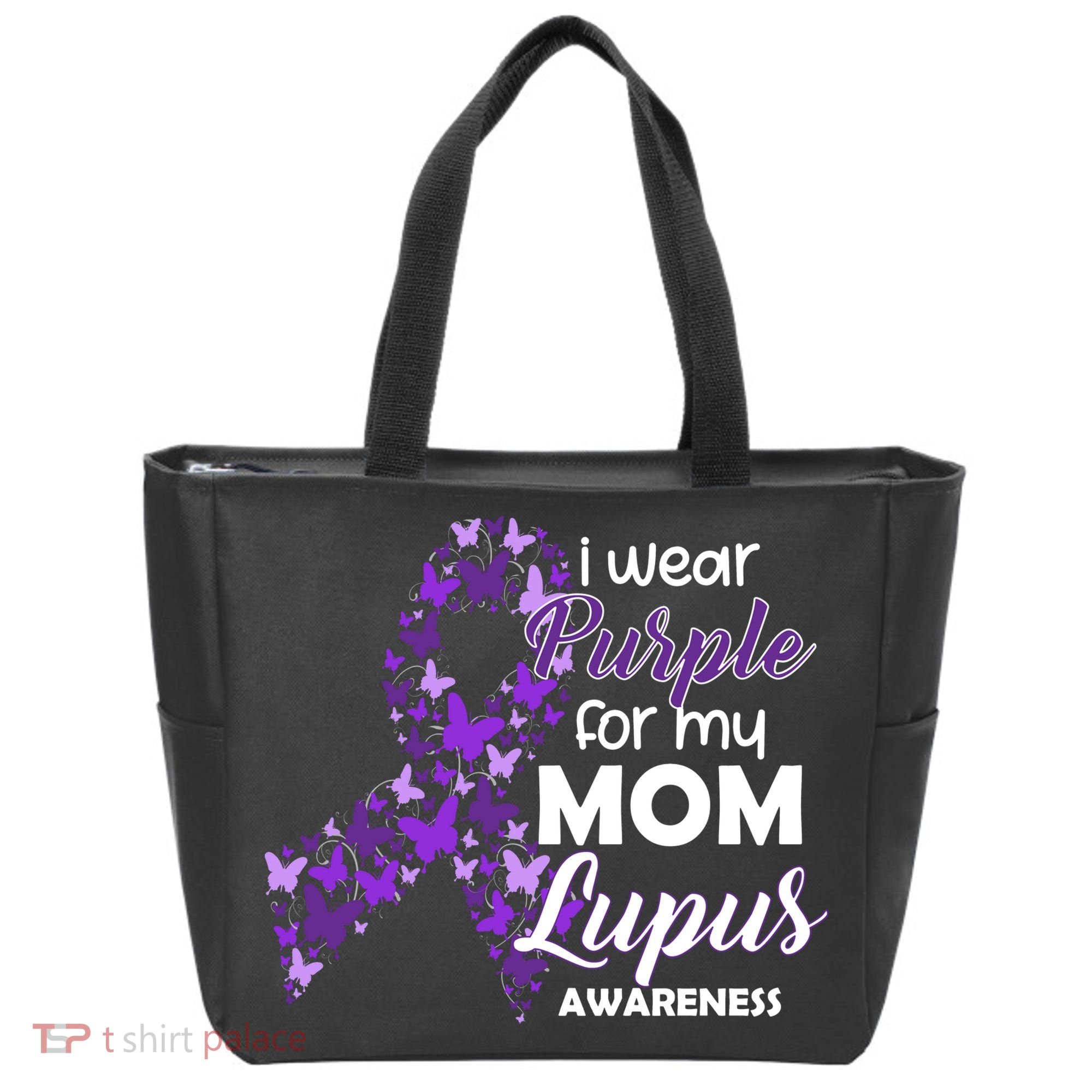 I Wear Purple For My Mom Lupus Awareness Tote Bag