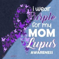 I Wear Purple For My Mom Lupus Awareness Raglan Baseball Sleeve Shirt thumb 2