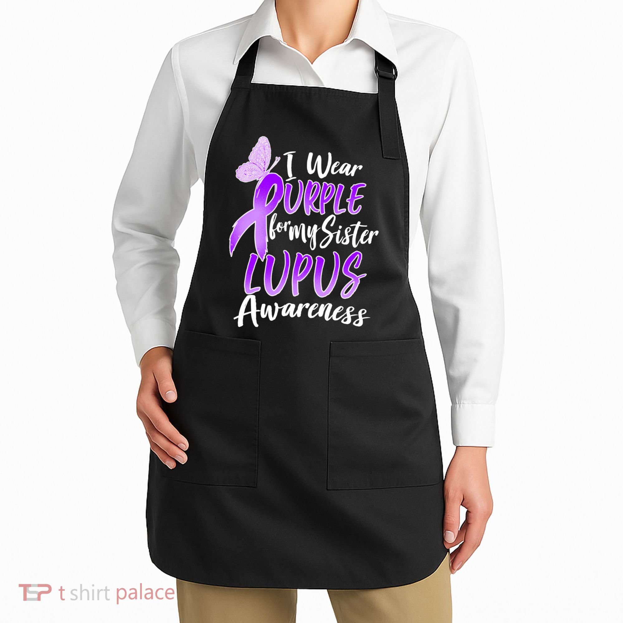 I Wear Purple For MY Sister Lupus Awareness Apron