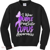 I Wear Purple For MY Sister Lupus Awareness Kids Sweatshirt thumb 0