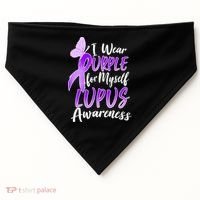 I Wear Purple For Myself Lupus Awareness  USA-Made Doggie Bandana thumb 0